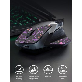 YANMONGI Mouse Grip Tape Full Coverage for Rapoo MT760 Wireless Gaming Mouse,Self-Adhesive PreCut Sweat-Resistant Professional Mice Upgrade Kit - White