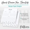 OUTSHINE Premium Recipe Paper for 8.5" x 11" Recipe Binders,