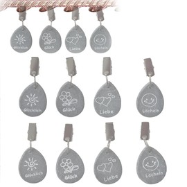 Tablecloth Weights Hangers, 8 Pcs Marble Teardrop Heavy Duty Tablecloth Pendants, Tablecloth Pendant Stone Table Cover Weights with Metal Clips, for Outdoor Party Picnic Table Decoration
