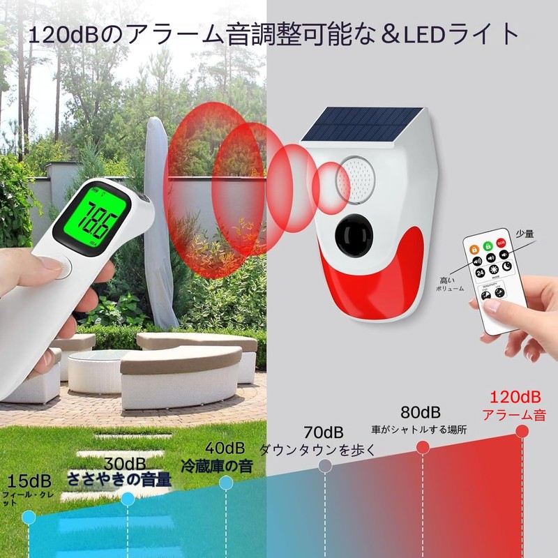 Solar Warning Light, 1 Pack, Outdoor, Waterproof, Solar Charging, Security