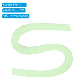 PATIKIL 240pcs Quilling Strips Paper 3/8"(10mm) 21"(54cm) Origami Paper Quilling Strip for Art DIY Hand Craft Christmas, Light Green