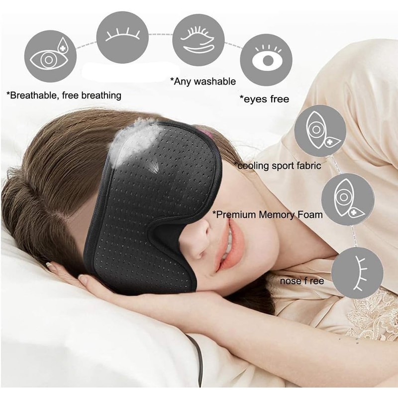 Red Purple Sleep Eye Mask Soft 3D Memory Foam Padded