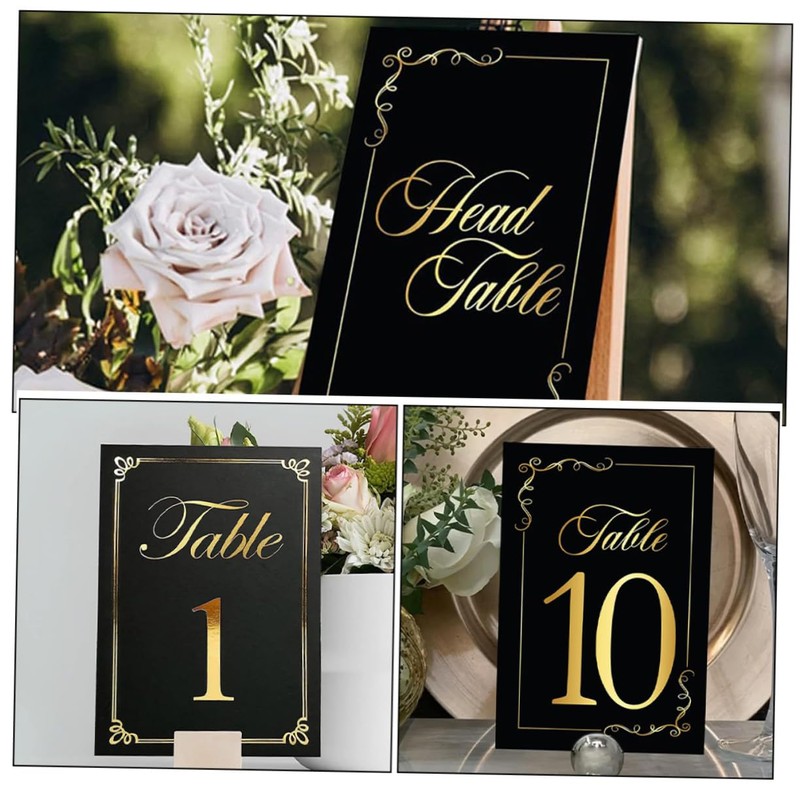 MAGICLULU 1set Wedding Table Numbers Cards Double Sided Place Card