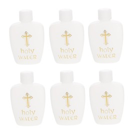 ORFOFE 6pcs Holy Water Bottles Refillable Containers Cross Design for Easter Baptism and Religious Use for Home Travel