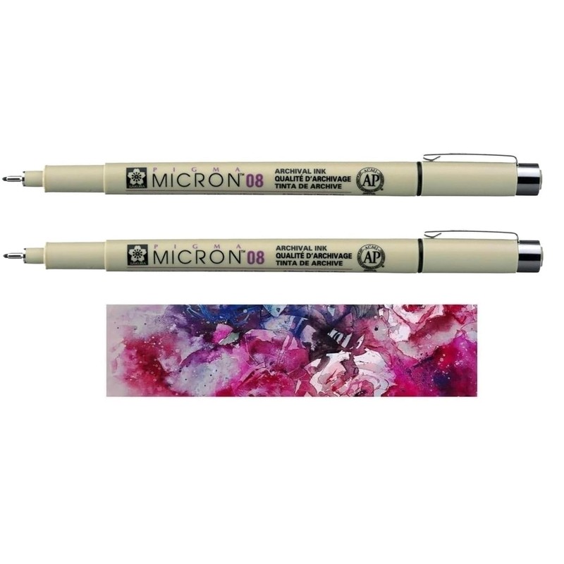 PIGMA MICRON Sakura 08 Black 2 Pack and 1 Card