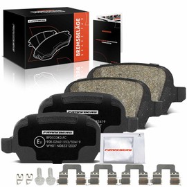 Frankberg 4x Brake Pad Rear Compatible with Corsa C F08 F68 X01 1.2L-1.8L 2000-2009 Tigra Twintop X04 1.2L-1.8L 2004-2010 Replace# 9200132