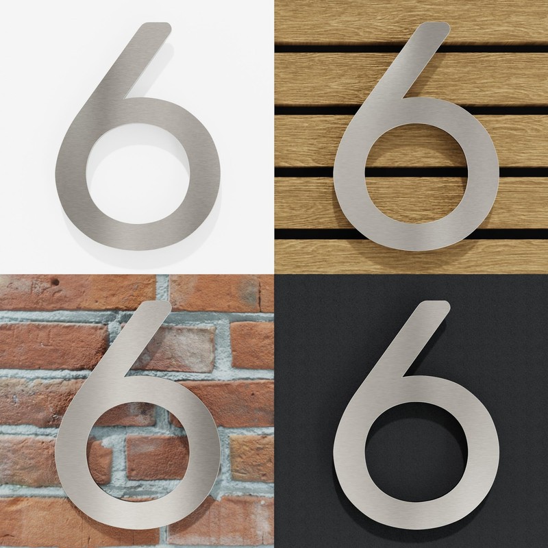 Modern Stainless Steel House Number N-01 N-03 (No. 6, 200