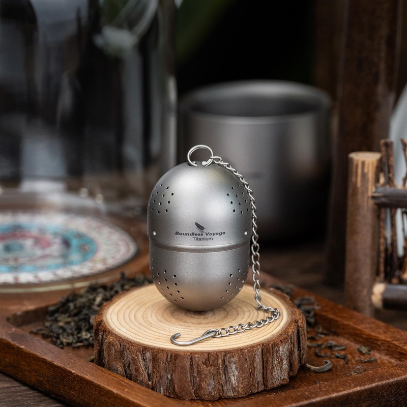 Boundless Voyage Titanium Tea Infuser with Extended Chain & Hook