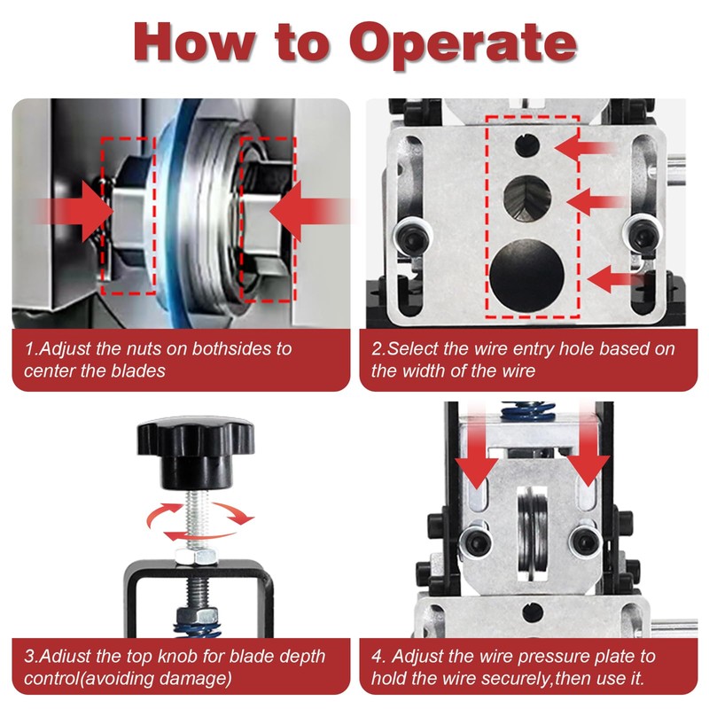 Manual Wire Stripper Machine, 2 in 1 Wire Stripper for