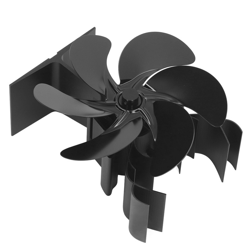 Wood Stove Fan 6 Blades Heat Powered Burning Fireplace Fan