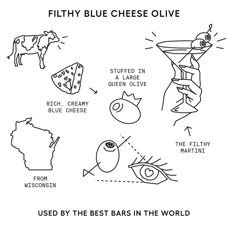 Filthy Food Filthy Blue Cheese Stuffed Olives - Premium Martini