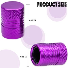 MEAJOO 5PCS Tire Valve Stem Caps, with Plastic Liner, Dustproof, Airtight Seal, Light-Weight, Universal Tire Valve Stem Covers for Cars, SUV, Trucks, Bikes, Motorcycles, Bicycles(Purple)