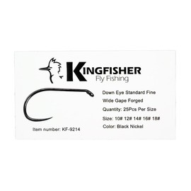 Kingfisher Fly Fishing Standard Dry Fly Hook Barbless, #18-100PK
