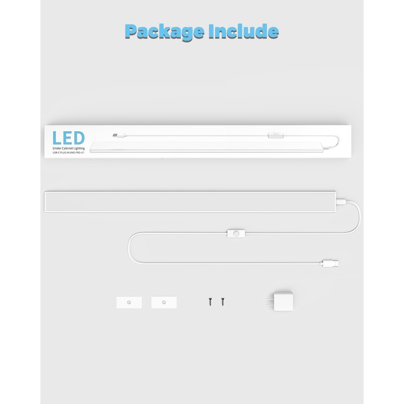 ASOKO Plug-in Under Cabinet Lighting, 24Inch LED Workbench Lights with