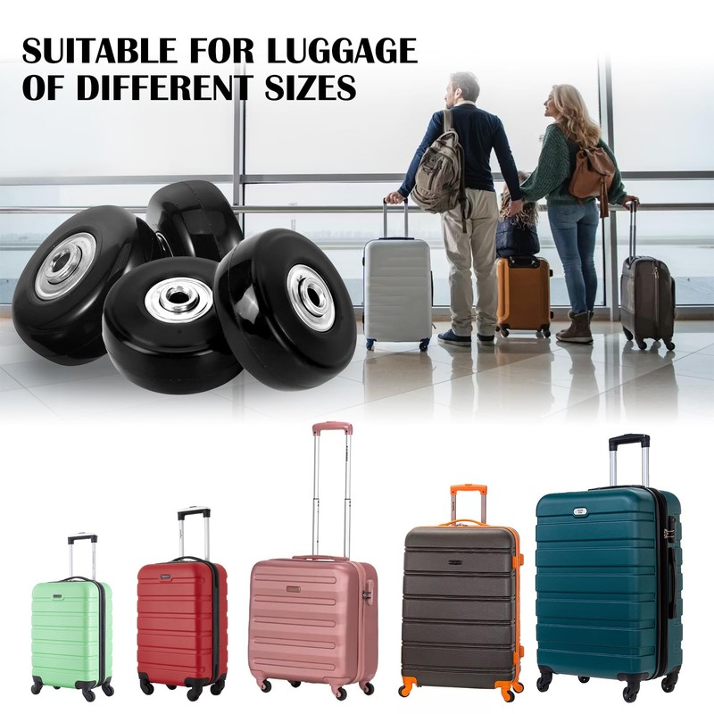 KENPOJO Pack of 4 Suitcase Castors, 50 mm Luggage Replacement