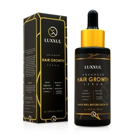 LUXXUL Hair Growth Support Serum, 50ML - Natural Actives Redensyl Hair Serum for Healthier, Thicker and Fuller Looking Hair - Made in USA