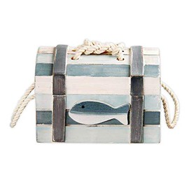 MYBOXES Wooden Box in Nautical Design in 3 Sizes (14.5 x 10.5 x 9)