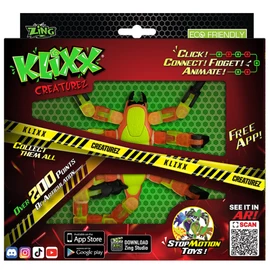 Zing KLiXX Scorpion Yellow– Stop Frame Animation and Fidget Toy with 200 Points of Articulation, Click Connect Fidget Animate