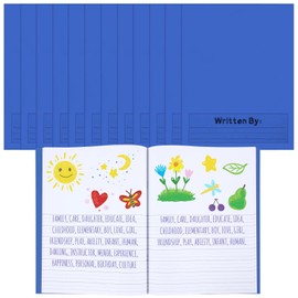 Henoyso 12 Pcs Primary Composition Notebook K-2 9 3/4 x 7 1/2 Inch Blank Writing Book for Kid to Write Stories Draw and Write Journal 60 Page Writing Journal Back to School Supplies (Royal Blue)