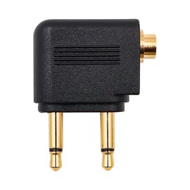 CENPEK 5 Pieces Aeroplane Airline Flight Adapter Headphones Dual 3.5 mm Male to 3.5 mm Female Headphone Jack Headset Connector Adapter