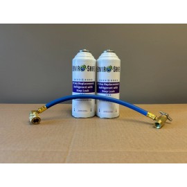 envirosafe R134 Replacement Refrigerant w/ Stop Leak 2 can, w/ Charging Hose