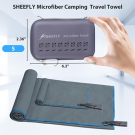 SHEEFLY Microfiber Camping Towel,Quick Dry Towel for Camping,Super Absorbent Ultra Soft Compact Lightweight Travel Towel Fast Dry Large Microfiber Towels for Body,Backpack,Fitness,Beach,Gym,Sport