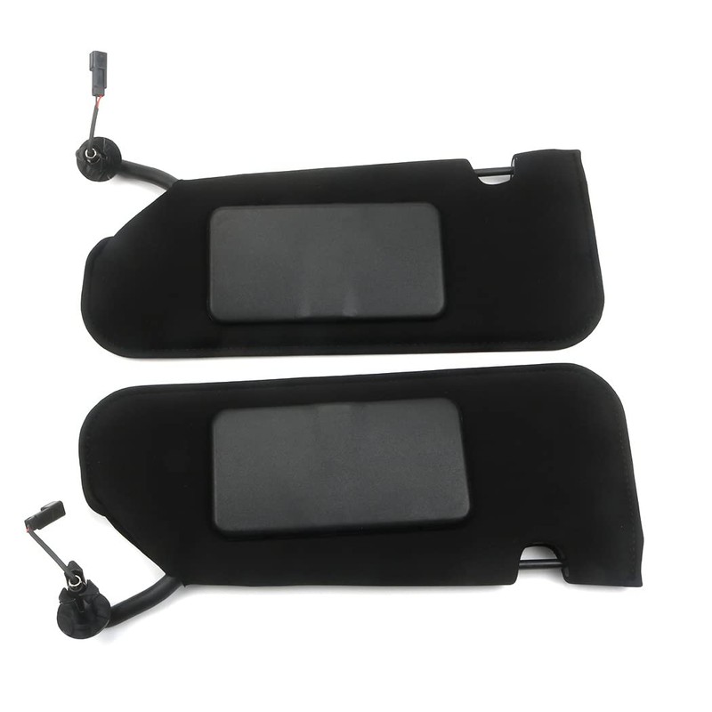 Sun Visors Sun Shades Vanity Mirror Pair W/LED Light Compatible