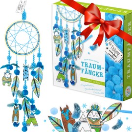 Creanino Children's Craft Set Dream Catcher I Craft Set Children Dream Catcher Craft Set Dream Catcher Craft (Blue)