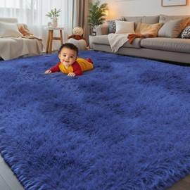 Rugs for Living Room 6x9, Alfombras para Salas Shag Large Plush Soft Area Rug, Shaggy Carpets for Bedroom, Kids Boys Girls Home Decor Aesthetic(Royal Blue, 6 x 9)