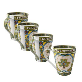Royal Tara Ceramic Irish Shamrock Mug - Irish Weave Kitchenware Housewarming Gift Bone China - Set of Irish Cups (4, 380 ML/13fl oz)