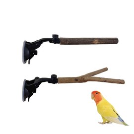 2 PCS Parrot Perch Stand with Suction Cup, Window Perch for Birds, 5.9 Inch for Small Bird, Bird perches for Mirror Window