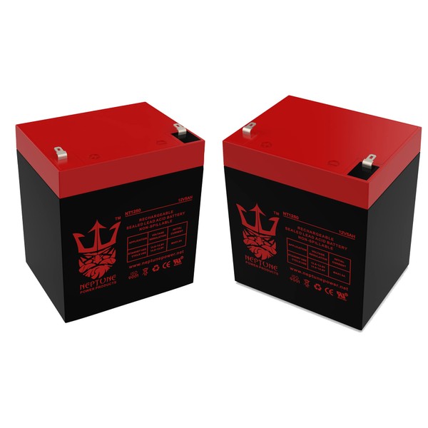 Neptune Brand NT1250 12v 5ah Replacement Battery for APC Back-UPS ES BE500 UPS Battery - 2 Pack