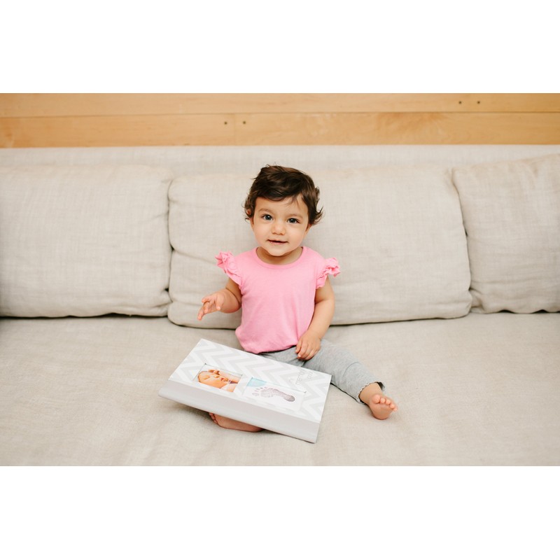 Pearhead First 5 Years Chevron Baby Memory Book, Clean-Touch Baby