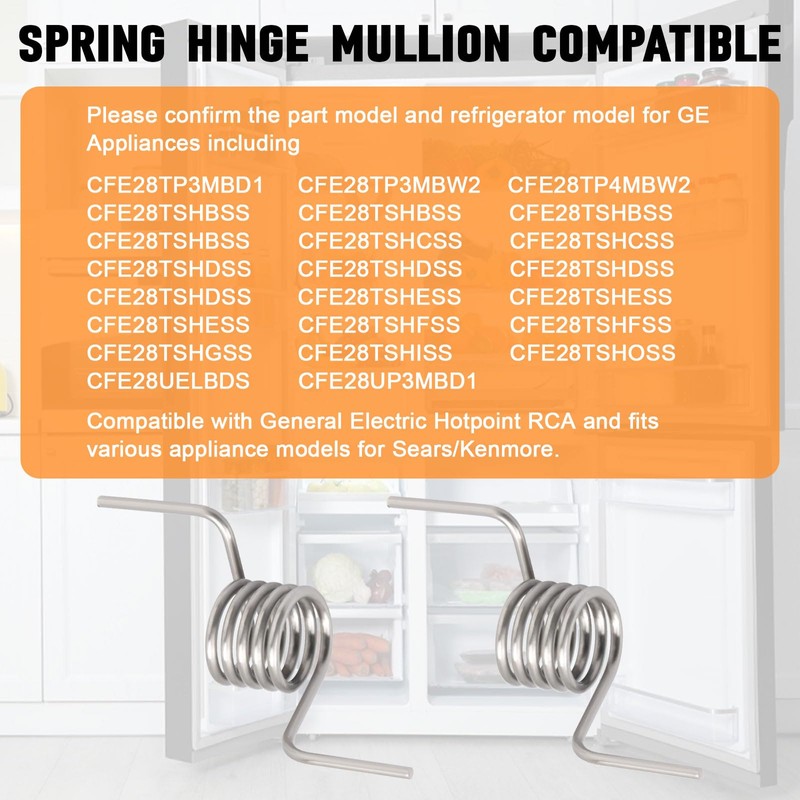 WR01X11052 Fridge Door Spring Hinge Mullion Fits for GE Refrigerator