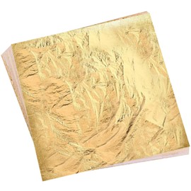 Gold Leaf Sheets for Arts, Painting, Gilding Crafting, Decoration, 5.5 by 5.5 Inches Imitation Gold Foil Sheets 100pcs