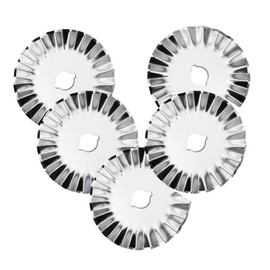 45mm Rotary Cutter Blades, Wavy Replacement Blades, Pinking Rotary Blades Refill 45mm,Fits Fiskars,OLFA, SKS-7,Fabric Cutting Blades Refill for Quilting Scrapbooking Sewing Arts &Crafts,5 Pack(Silver)