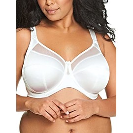 GODDESS Women's Keira Underwire Banded Bra Full Coverage, Sheer, White, 42HH