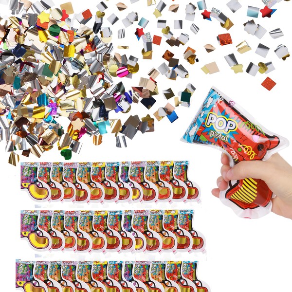 Moorle Pack of 50 Party Popper Confetti Cannon, Party Confetti
