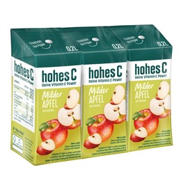 Hohes C hohes C Milder Apfel (3 x 0,2l), 100% Saft, Apfelsaft, Vitamin C, ohne Zuckerzusatz laut Gesetz, weniger S?ure, vegan