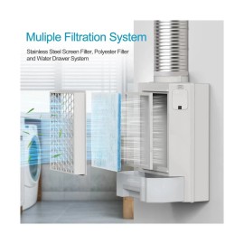 Ventifan Indoor Dryer Vent, Dryer Vent with Stainless Steel Screen Filter and Polyeste...