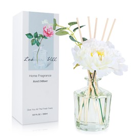 L'odeur Vill Reed Diffuser, 8.5 Oz(250ml) Vanilla Bathroom Diffuser with 10 Sticks, Scented Diffuser Home Fragrance Essential Oil Reed Diffuser Set for Home Large Rooms Bathroom Shelf Decor