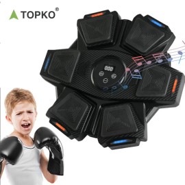 TOPKO US Warehouse Strength Testing Fitness Smart Professional Wall Mounted Punch Music Boxing Machine Boxing TargetWeight: 2.5 kg, Color: Black