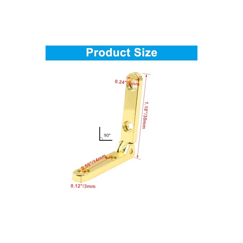 Zorveiio 12 Pcs Mini Jewelry Box Hinges 90 Degree Gift