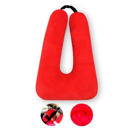 MROUEN Travel Pillow, Travel Pillow for Kids, Sleeper Hold Pillow Travel, Removable U-Shaped Pillow for Adults and Children to Support Head and Body in The Back Seat of Long Car Trips (Red)