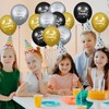 Happy Birthday Balloons for Men Boys, 18Pcs Black Gold Silver