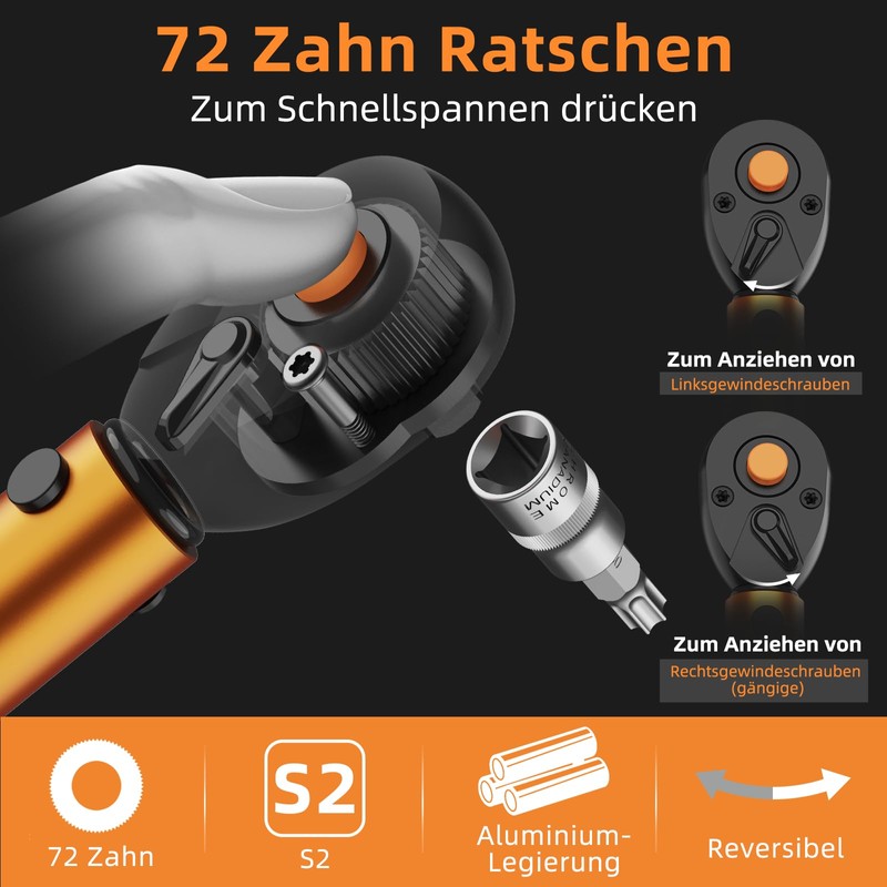 ss shovan Torque Wrench 1/4 Inch 3-25 Nm, 72 Teeth