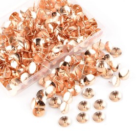 Wisafory Pack of 400 Metal Push Pins Thumb Tacks with Plastic Box Thumb Tacks Pins Round Head Pins Upholstery Nails Push Pins Door Nail for Office Photos Map Rose Gold