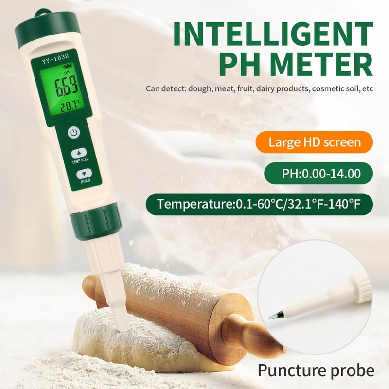 Fowecry Professional Food PH Meter High Accuracy Sensor Temp Acidity