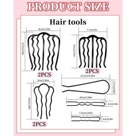 MYGLOAR 9 Pcs Metal Hair Combs Hair Combs 4 Sizes Hair Accessories Combs for Women and Girls