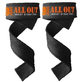 ALLOUT All Out Wrist Straps Lifting Straps for Beginner to Professional, Black/Red/Green/Army Green/Blue (Black)
